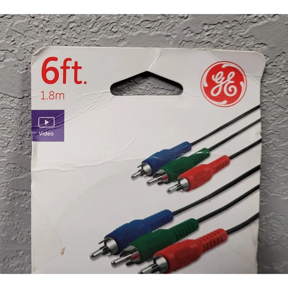 GE-branded 6ft Component Video Cable (model 33607) - New Open Package